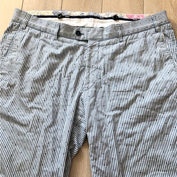 Hiltl Dot Stripe Dress Pants in Light Blue Made in Germany Size 52 / US Size 36 - Picture 7 of 12